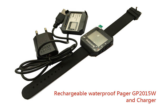Waterproof wrist watch pager and Charger